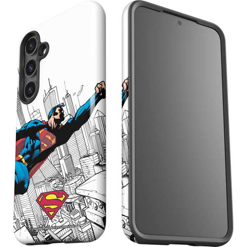 DC Comics Superman Flying Over City Pose Galaxy S25 Plus Impact Case