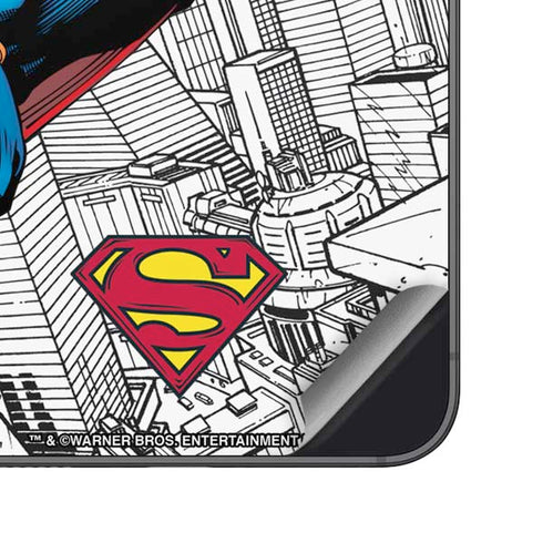 DC Comics Superman Flying Over City Pose Galaxy S25 Plus Skin