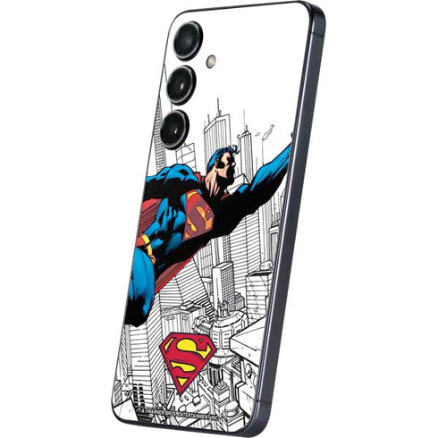 DC Comics Superman Flying Over City Pose Galaxy S24 Skin