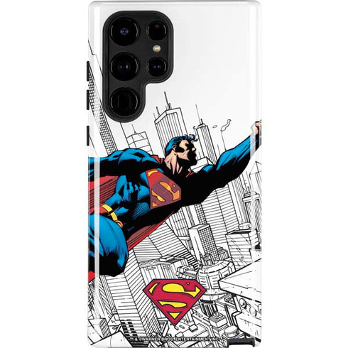 DC Comics Superman Flying Over City Pose Galaxy S25 Ultra Impact Case