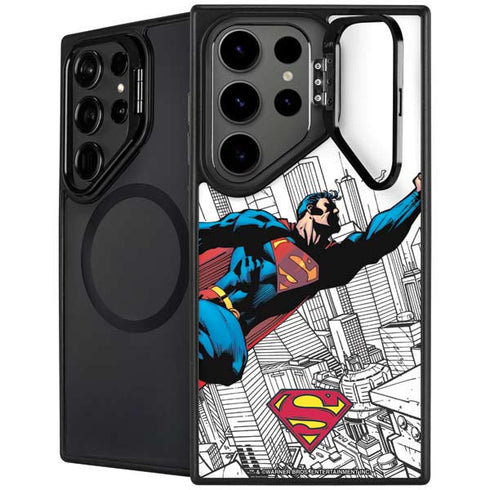 DC Comics Superman Flying Over City Pose Galaxy Cases