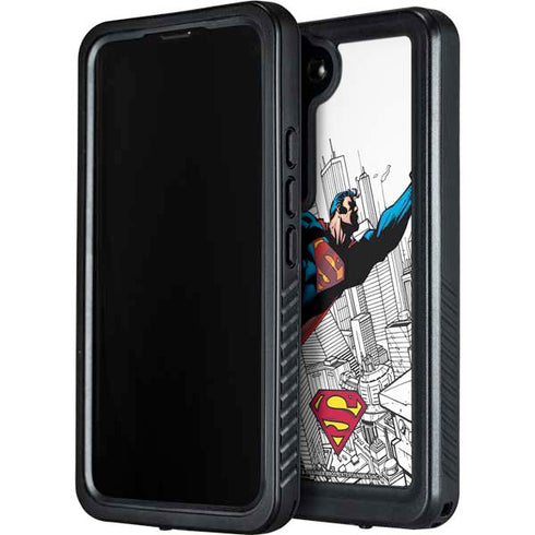DC Comics Superman Flying Over City Pose Galaxy S24 Waterproof Case