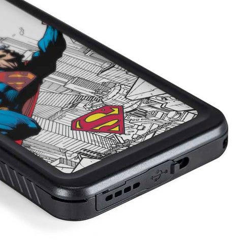 DC Comics Superman Flying Over City Pose Galaxy S24 Waterproof Case