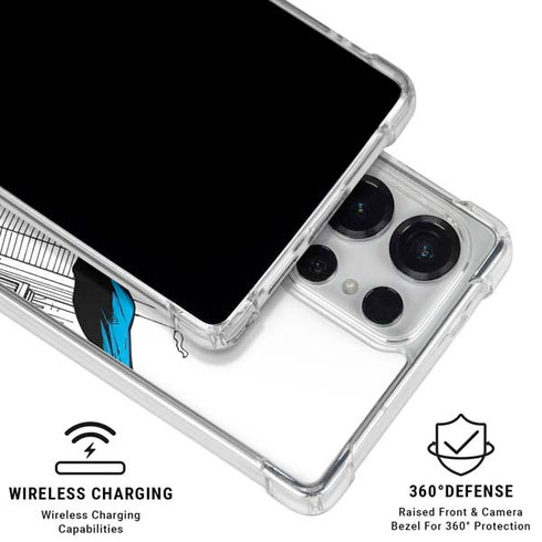 DC Comics Superman Flying Over City Pose Galaxy S25 Ultra Clear Case