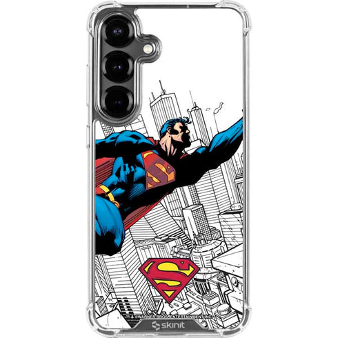 DC Comics Superman Flying Over City Pose Galaxy S26 Clear Case