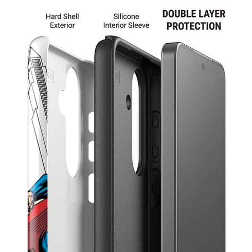 DC Comics Superman Flying Over City Pose Galaxy S26 Plus Impact Case