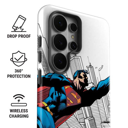 DC Comics Superman Flying Over City Pose Galaxy S26 Ultra Impact Case