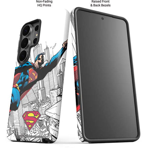 DC Comics Superman Flying Over City Pose Galaxy S26 Ultra Impact Case