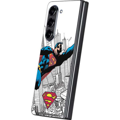 DC Comics Superman Flying Over City Pose Galaxy Z Fold5 5G Skin