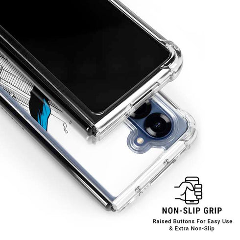 DC Comics Superman Flying Over City Pose Galaxy Z Fold6 Clear Case