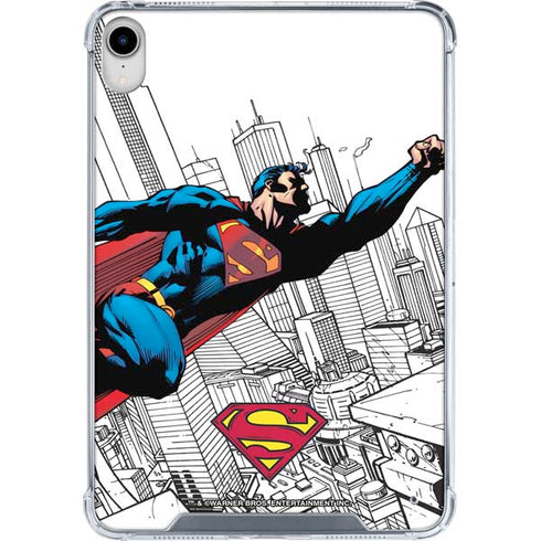 DC Comics Superman Flying Over City Pose iPad 11th Gen (2025) Clear Case