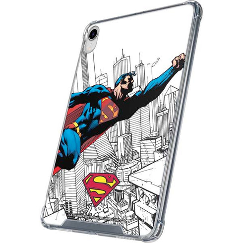 DC Comics Superman Flying Over City Pose iPad 11th Gen (2025) Clear Case