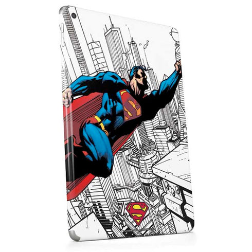 DC Comics Superman Flying Over City Pose Apple iPad Skin