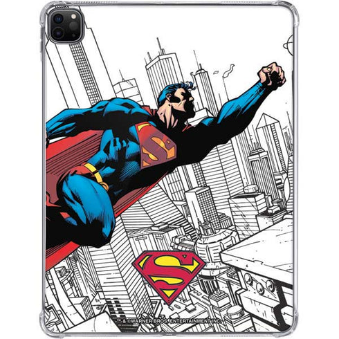 DC Comics Superman Flying Over City Pose iPad Pro 11in (2024) Clear Case