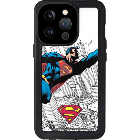 DC Comics Superman Flying Over City Pose iPhone 15 Pro Waterproof Case