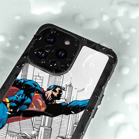 DC Comics Superman Flying Over City Pose iPhone 15 Pro Waterproof Case