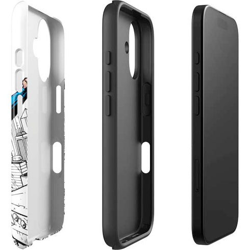 DC Comics Superman Flying Over City Pose iPhone 16 Plus Impact Case