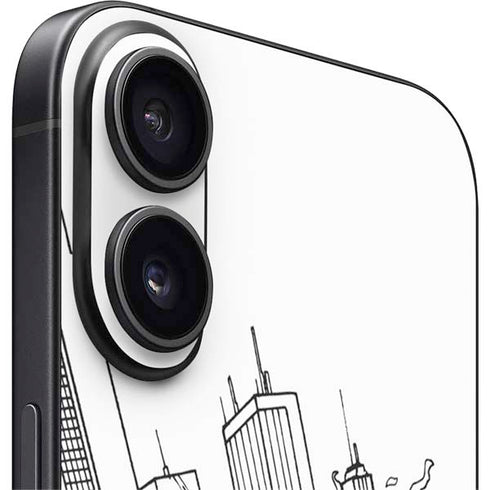 DC Comics Superman Flying Over City Pose iPhone 16 Plus Skin