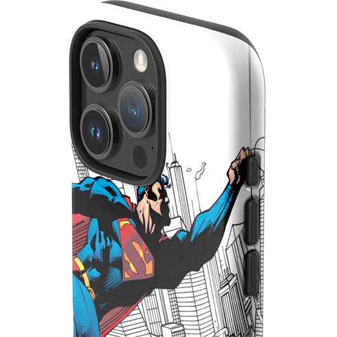 DC Comics Superman Flying Over City Pose iPhone 16 Pro Impact Case