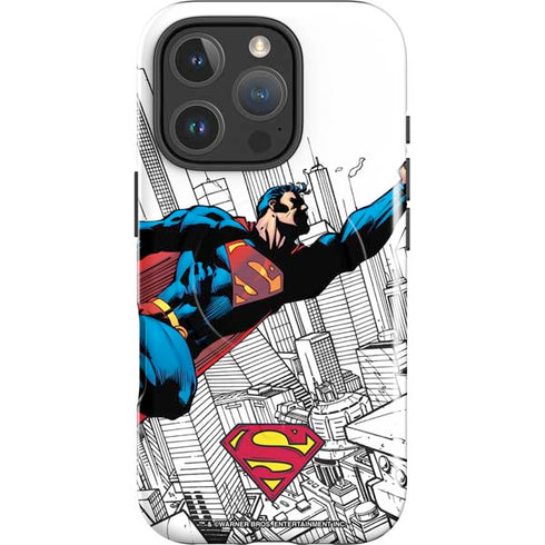 DC Comics Superman Flying Over City Pose iPhone 16 Pro Magsafe Impact Case