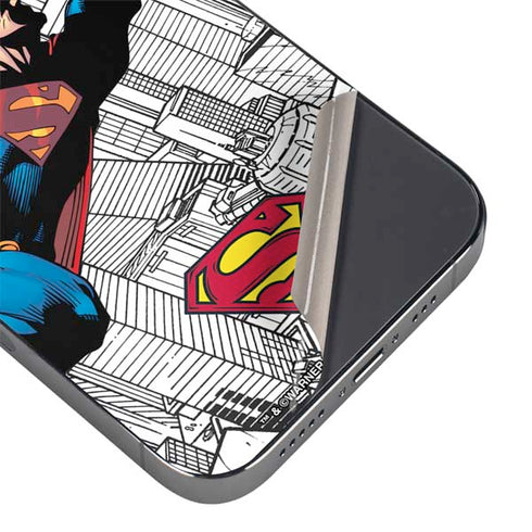 DC Comics Superman Flying Over City Pose iPhone 16 Pro Skin