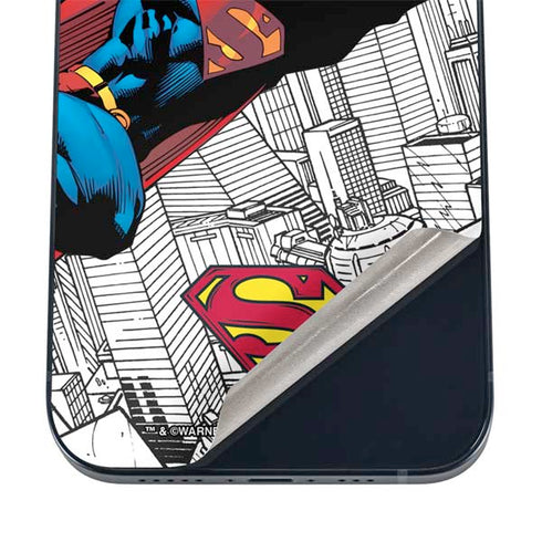 DC Comics Superman Flying Over City Pose iPhone 16 Skin