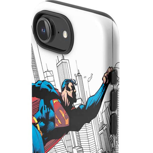 DC Comics Superman Flying Over City Pose iPhone 16e Impact Case