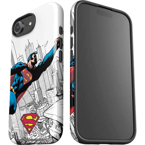 DC Comics Superman Flying Over City Pose iPhone 16e Impact Case