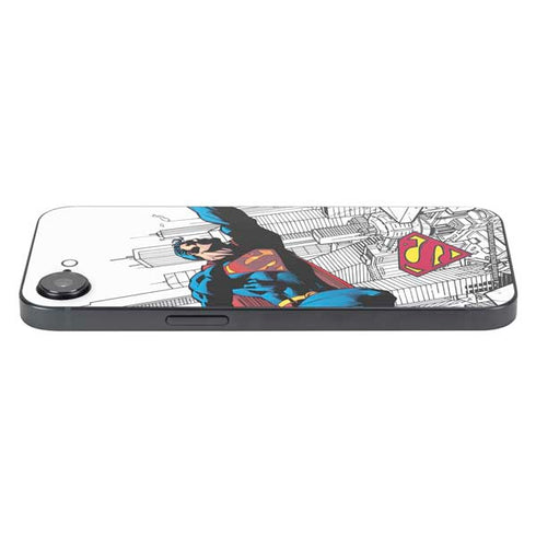 DC Comics Superman Flying Over City Pose iPhone 16e Skin