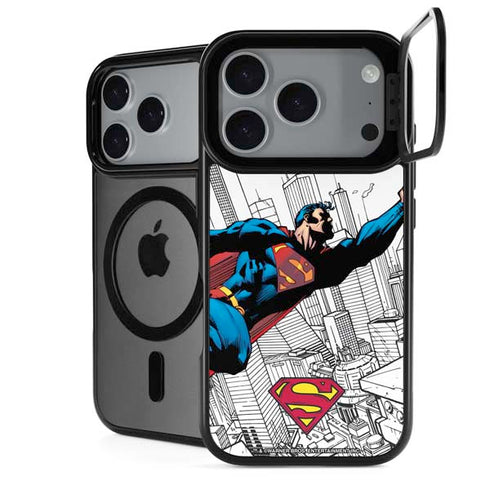DC Comics Superman Flying Over City Pose iPhone 18 Pro Kickstand Case
