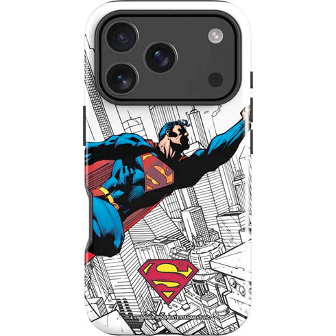 DC Comics Superman Flying Over City Pose iPhone 18 Pro Max Impact Case