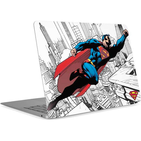DC Comics Superman Flying Over City Pose Apple MacBook Air Skin