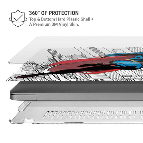DC Comics Superman Flying Over City Pose MacBook Pro 14in (2021-24) Case plus Skin