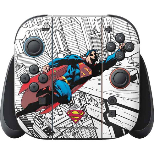DC Comics Superman Flying Over City Pose Nintendo Switch 2 (2025) Joy-Con Controller Skin