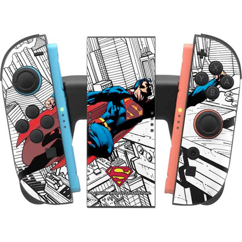 DC Comics Superman Flying Over City Pose Nintendo Switch 2 (2025) Joy-Con Controller Skin