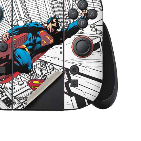 DC Comics Superman Flying Over City Pose Nintendo Switch 2 (2025) Joy-Con Controller Skin