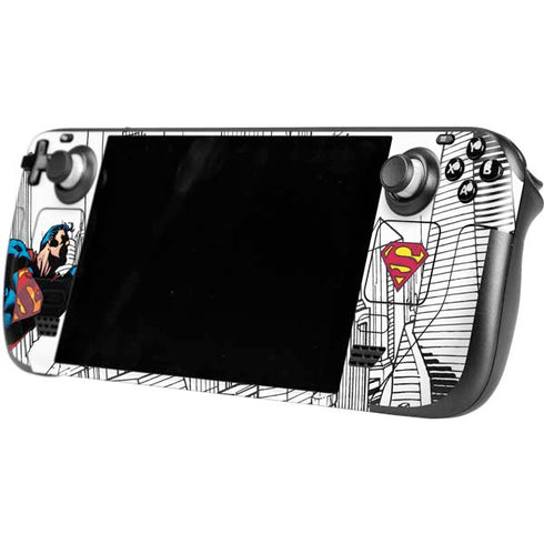 DC Comics Superman Flying Over City Pose Steam Deck Handheld Gaming Computer OLED Skin