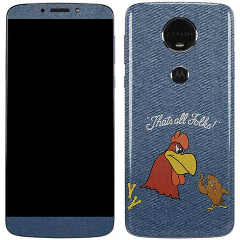 Looney Tunes Foghorn Leghorn Thats All Folks Moto E5 Plus Skin