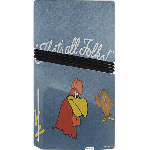 Looney Tunes Foghorn Leghorn Thats All Folks PS5 Pro Disk Console Skin