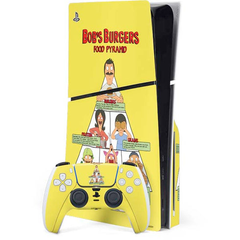 Bobs Burgers Food Pyramid PS5 Slim Disk Bundle Skin