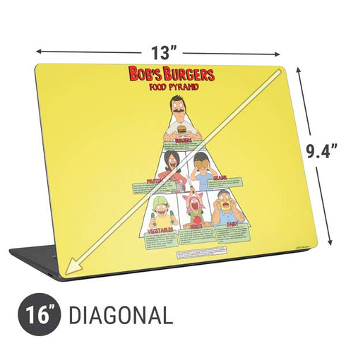 Bobs Burgers Food Pyramid Universal Laptop 16in (13 x 9.4in) Skin