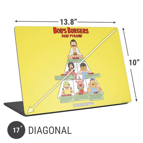 Bobs Burgers Food Pyramid Universal Laptop 17in (13.8 x 10in) Skin