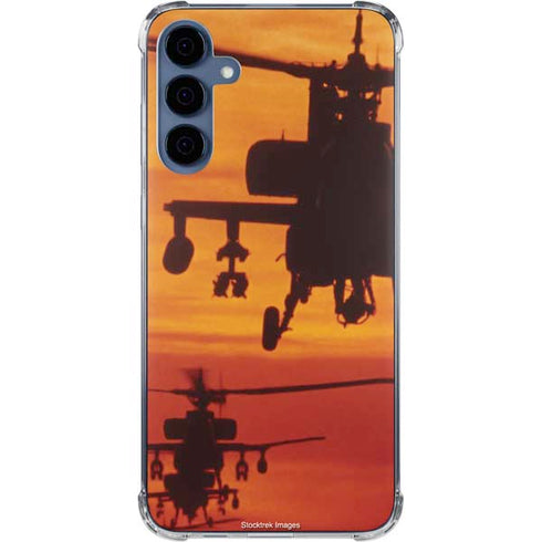 Four AH-64 Apache Helicopters Galaxy A55 5G Clear Case