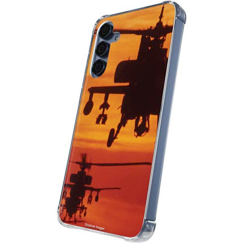 Four AH-64 Apache Helicopters Galaxy A55 5G Clear Case