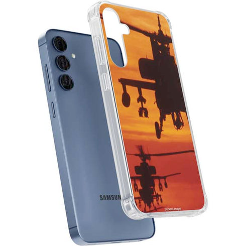 Four AH-64 Apache Helicopters Galaxy A55 5G Clear Case