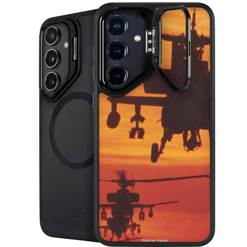 Four AH-64 Apache Helicopters Galaxy S25 Kickstand Case