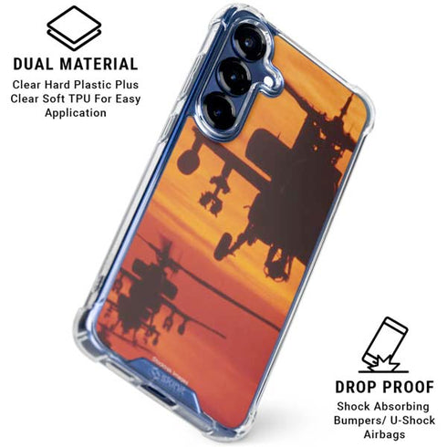Four AH-64 Apache Helicopters Galaxy S25 Clear Case