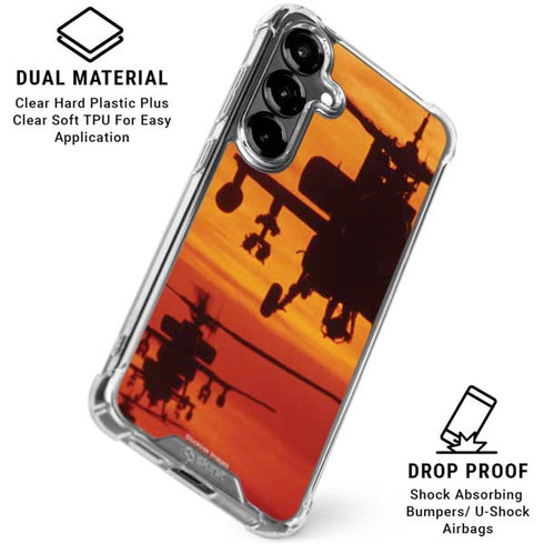 Four AH-64 Apache Helicopters Galaxy S26 Clear Case