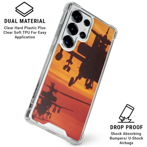 Four AH-64 Apache Helicopters Galaxy S26 Ultra Clear Case