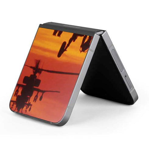Four AH-64 Apache Helicopters Galaxy Z Flip6 Skin